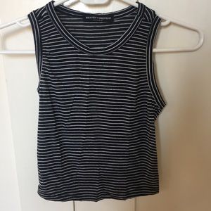 Navy blue striped crop top